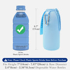 Linkidea Disposable Water Bottle Sleeve Compatible with 16.9Fl Oz PRIME Hydration, BODYARMOR, Gatorade Fit, Insulated Neoprene Plastic Sports Drink Cover with Lockable Zipper, Light Blue