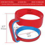 Linkidea Tumbler Handle Compatible with 30oz YETI Rambler, OZARK TRAIL Tumbler, Portable Anti Slip Travel Mug Grip, Red
