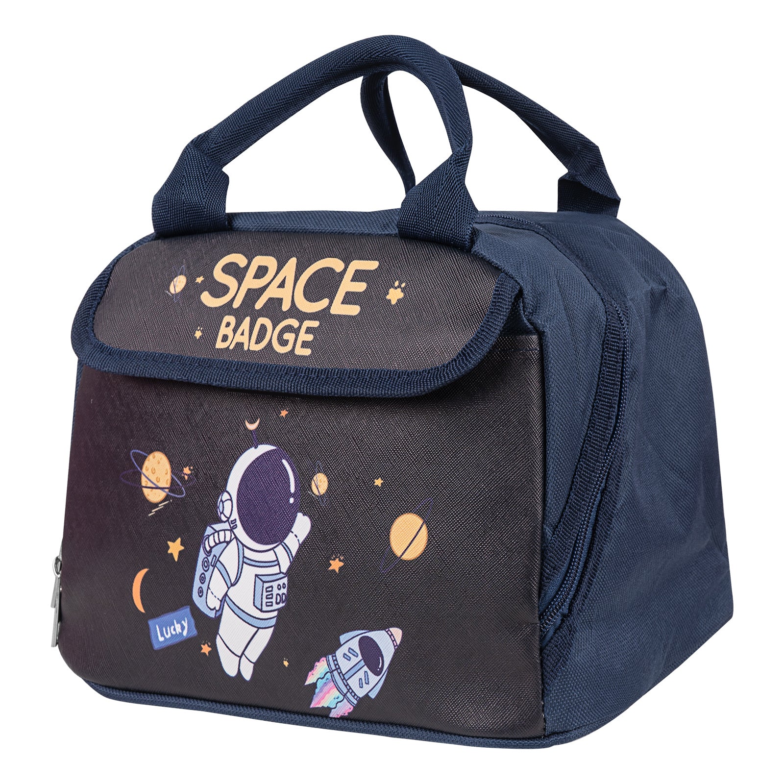 Linkidea Lunch Bag, Large Capacity Lunch Tote Bag with Hand Strap, Reusable Lunch Box Bag for Picnic, Outdoor, Compatible with B.Box, Sunhanny, Pedeco, QQKO, Xgxn Lunch Box (Navy Blue)