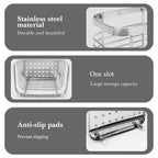 Linkidea Electric Toothbrush Holder, Stainless Vanity Toothpaste Stand, Single Slot Organizer Compatible with Oral-B iO Series, Philip Sonicare ProtectiveClean (Silver)