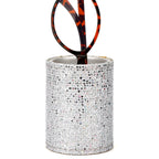 Reading Glasses Desk Holder Stand, Vegan Leather Lined Eyewear Display Storage for Nightstand Office Organizer (Small, Silver)