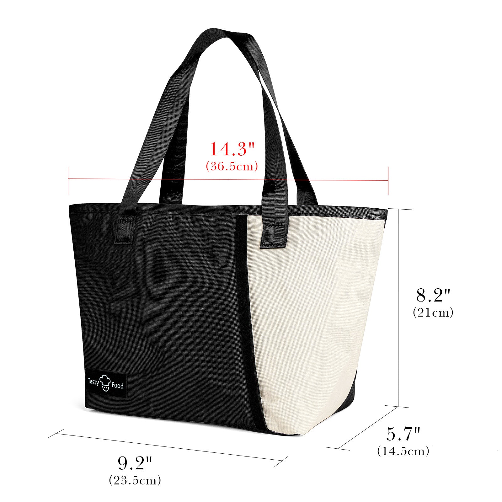 Linkidea Insulated Lunch Bag, Reusable Lunch Tote Bag with Zipper for Men & Women, Insulated Lunch Box Bag with Hand Strap Compatible with Bentogo, Iteryn, Bentoheaven, Ello, Natraprow (Black)