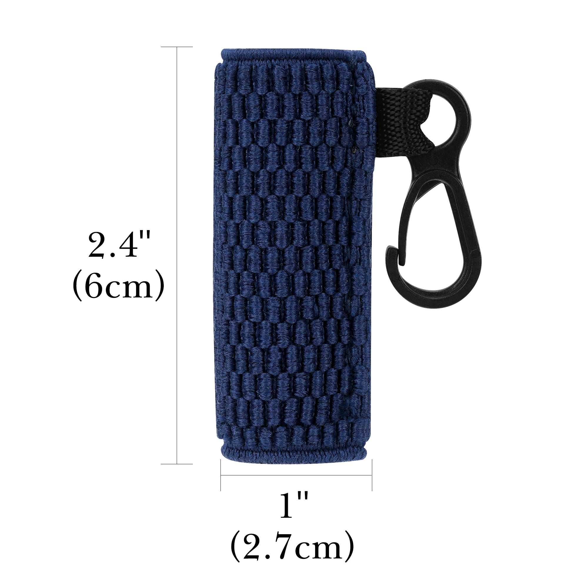 Linkidea 2 Pack Knitted Stretch Protective Sleeve with Lanyard, Soft Pocket Cover for 1" Diameter Slim Mini Devices, Portable Storage Sock for Stylus, Lip Balm (Navy Blue)