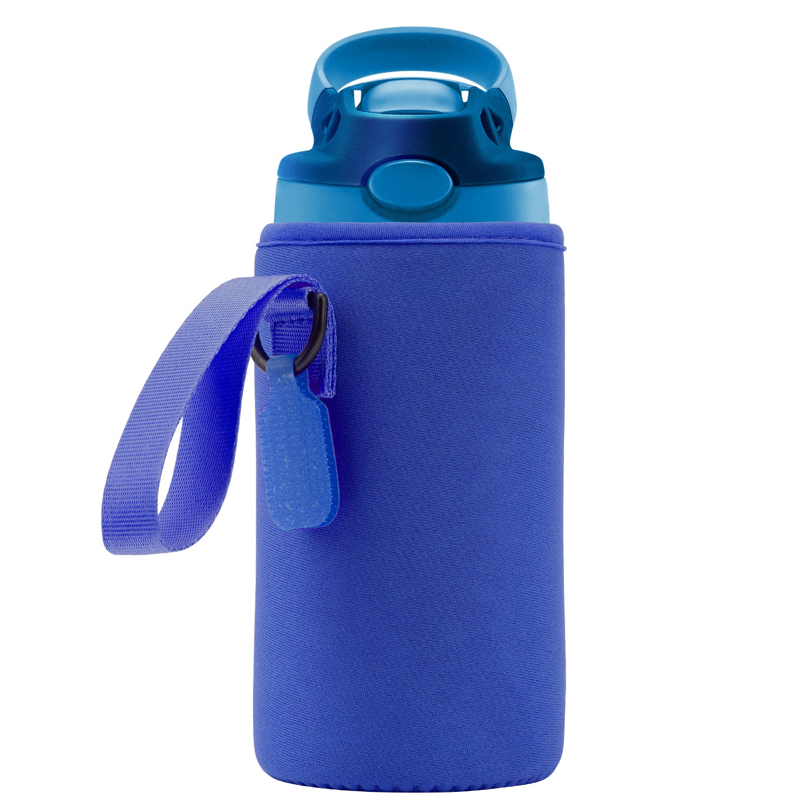 Linkidea Water Bottle Sleeve Compatible with Contigo Aubrey Tritan 14oz, Steel 13oz Kids Bottle, Waterbottle Holder Bag with Name Tag, Navy Blue