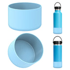 Linkidea 2 Pack Water Bottle Boot Compatible with Hydro Flask Wide Mouth 12oz/14oz/16oz/18oz/20oz, Silicone Bottle Bottom Sleeve Bumper Protector (Sky Blue)