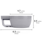 Linkidea Plastic Shaving Soap Bowl with Non-slip Handle, Wide Mouth, Large Capacity, Easier to Lather Ridges, Wet Razor Shave Cream Bowl for Men (Grey)