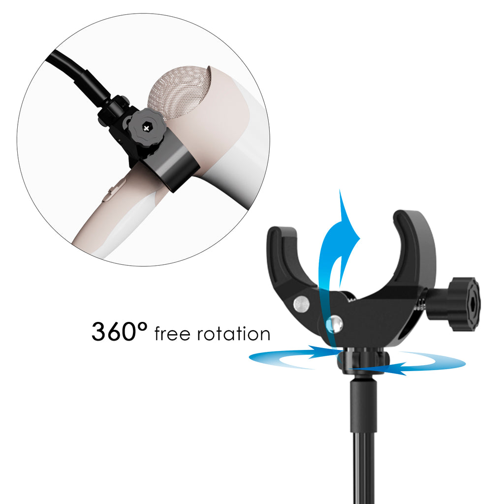 Linkidea Lazy Hair Dryer Stand, 360 Degree Rotating Blow Dryer Holder Hands-Free, Adjustable Height Hair Dryer Rack with Heavy Base for Home Salon