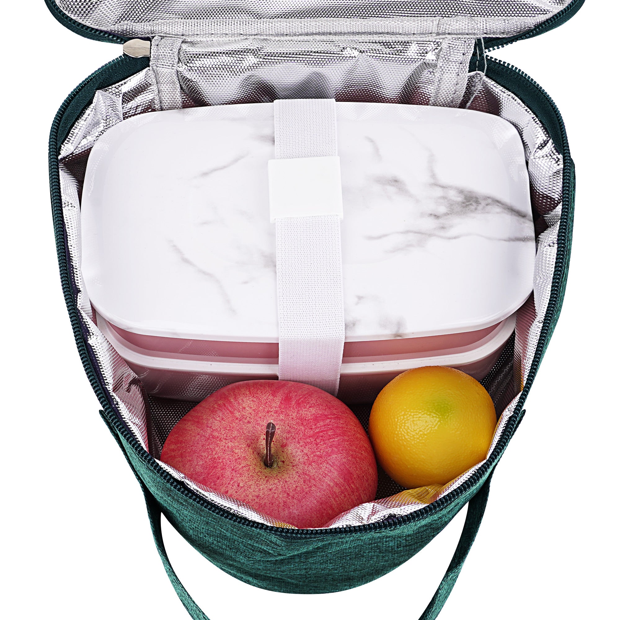 Linkidea Large Reusable Snack Bags, Reusable Insulated Snacks Storage Bag for Fruit, Lightweight Leakproof Outdoors Lunch Box (Green)