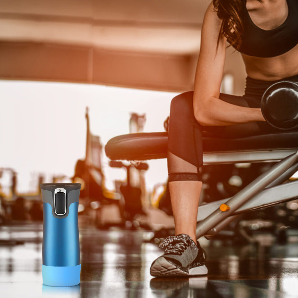 Linkidea 2 Pack Water Bottle Boot Compatible with Contigo West Loop 2.0 16oz/20oz/24oz, Huron 2.0 16oz/20oz, Silicone Anti-Slip Bottle Bottom Bumper Protector (Blue)