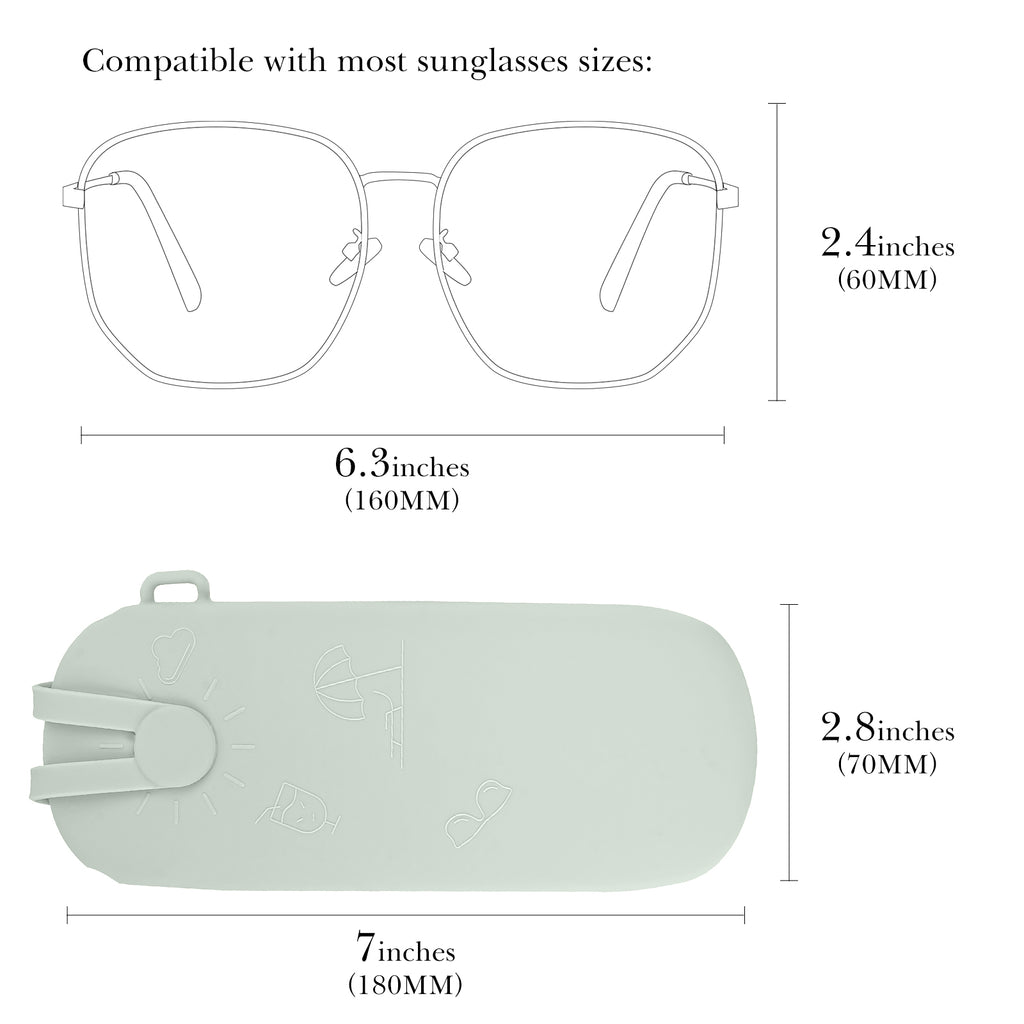 Extra Large Sunglasses Pouch Case, Silicone Oversized Sun Glasses Organizer Soft Bag Compatible with TOM FORD FT0965 FT0992 Gucci GG1105S GG1377S PR 29YS Runway (XXL, Green)