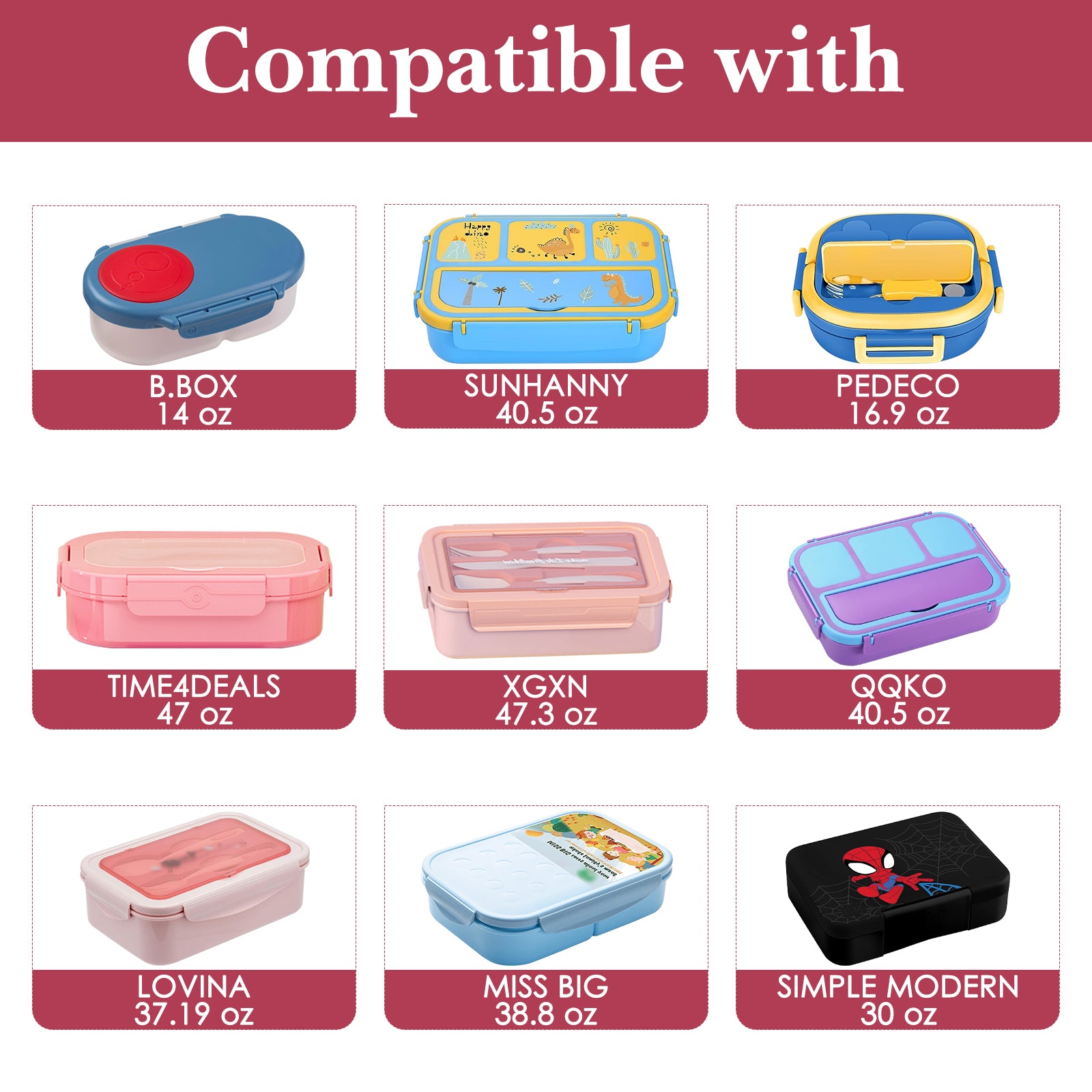 Linkidea Encrypted Oxford Cloth Lunch Bag, Large Capacity Reusable Insulated Lunch Bag for Picnic or Travel, Compatible with B.Box, Sunhanny, Pedeco, QQKO, Xgxn Lunch Box (Pink)