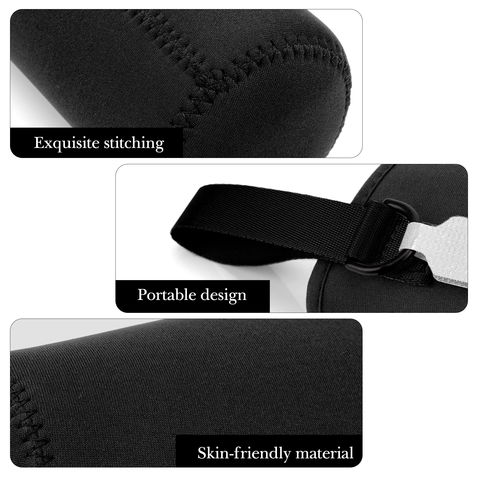 Linkidea Water Bottle Sleeve Compatible with Thermos FUNTAINER Tritan 16oz, Steel 12oz Kids Bottle, Waterbottle Holder Bag with Name Tag, Black