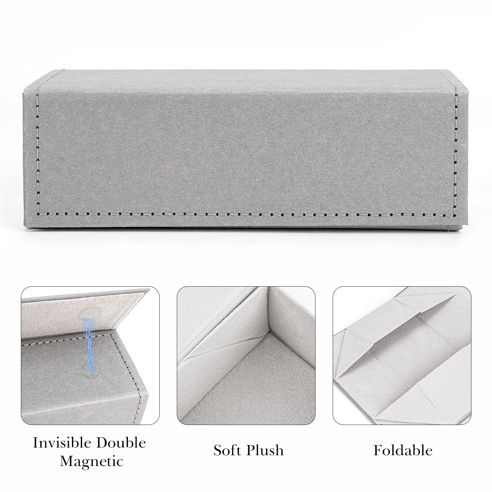 Extra Large Hard Shell Sunglasses Case, Kraft Paper Sun Glasses Storage Bag Pouch Organizer Compatible with Gucci GG0529S GG0941S Balenciaga BB0041S BB0229S (XL, Grey)