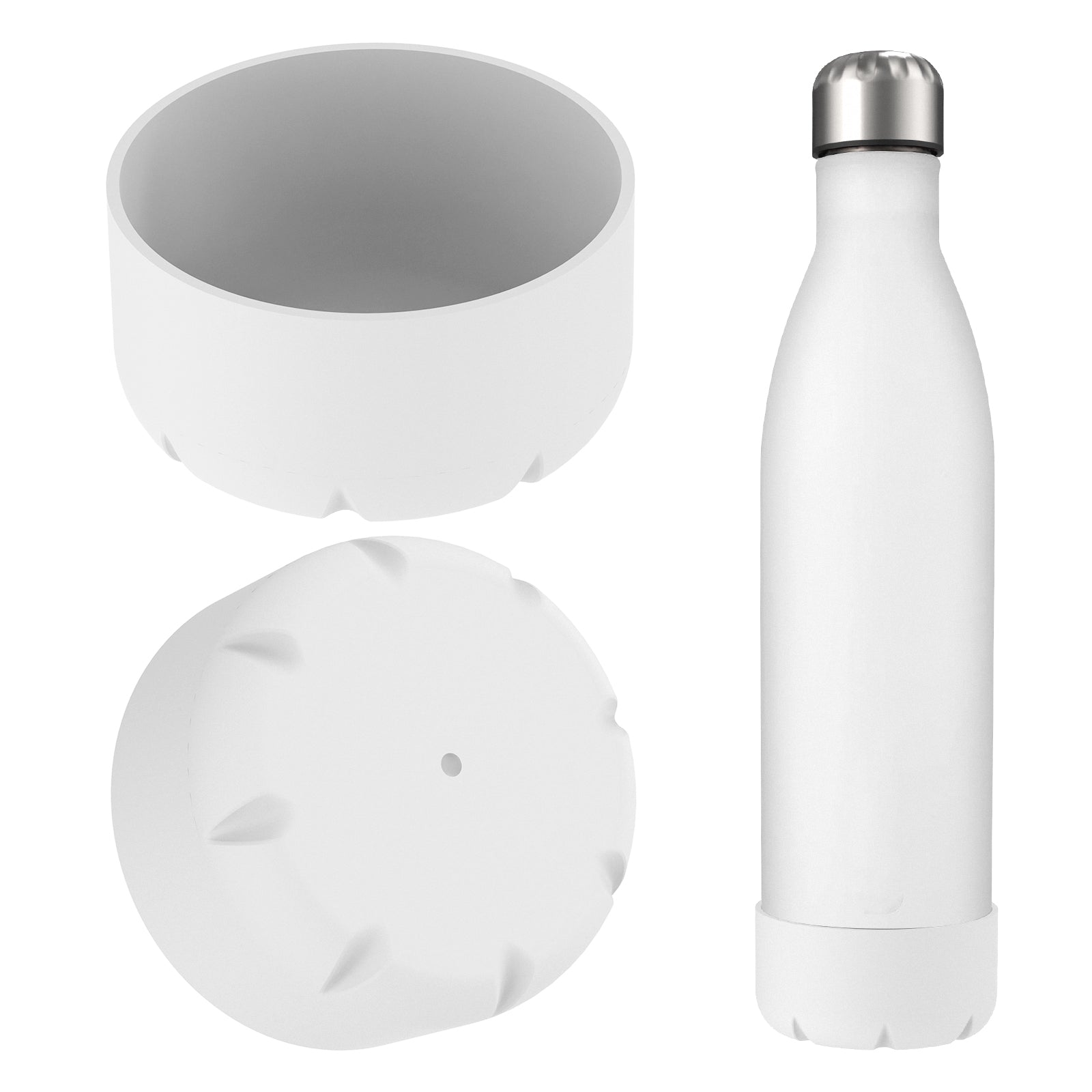 Linkidea 2 Pack Water Bottle Boot Compatible with 25oz S'well ORIGINAL, BJPKPK, Konokyo 25oz Cola Shaped Bottles, Silicone Bottle Boot Bottom Sleeve Cover Protector, Bottle Bumper (White)
