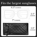 Extra Large Sunglasses Pouch Case, Vegan Leather Sun Glasses Organizer Soft Bag Compatible with GG0595S GG0875S RB4098 RB3825 RB4376 PO3352S PO3328S PO3311S (XXL, Black)