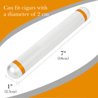 Linkidea Aluminum Alloy Cigar Holder Case, Men's Cigar Tube Airtight Single Tube, Cigar Tubes with Caps (Silver)