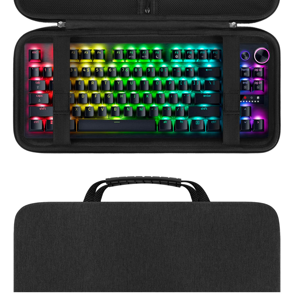 Linkidea Hard Travel Case for TKL Keyboard, Computer 87 Key Keyboard Carrying Case Protective Storage Box Bag, Compatible with Razer Huntsman V2 TKL Tenkeyless Keyboard