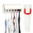 Linkidea 6 Slots Toothbrush Holder with Cover, Wall Mount RV Cabinet Organizer, Plastic Self Adhesive Brush Hanger for Shower, Compatible with Oral-B, Colgate Manual Toothbrush