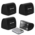 Linkidea 4 Pack Razor Blade Disposal Container, Safety Razor Blade Bank, Safe Razor Metal Disposal Case for Storing Used Wasted Blades (Black)