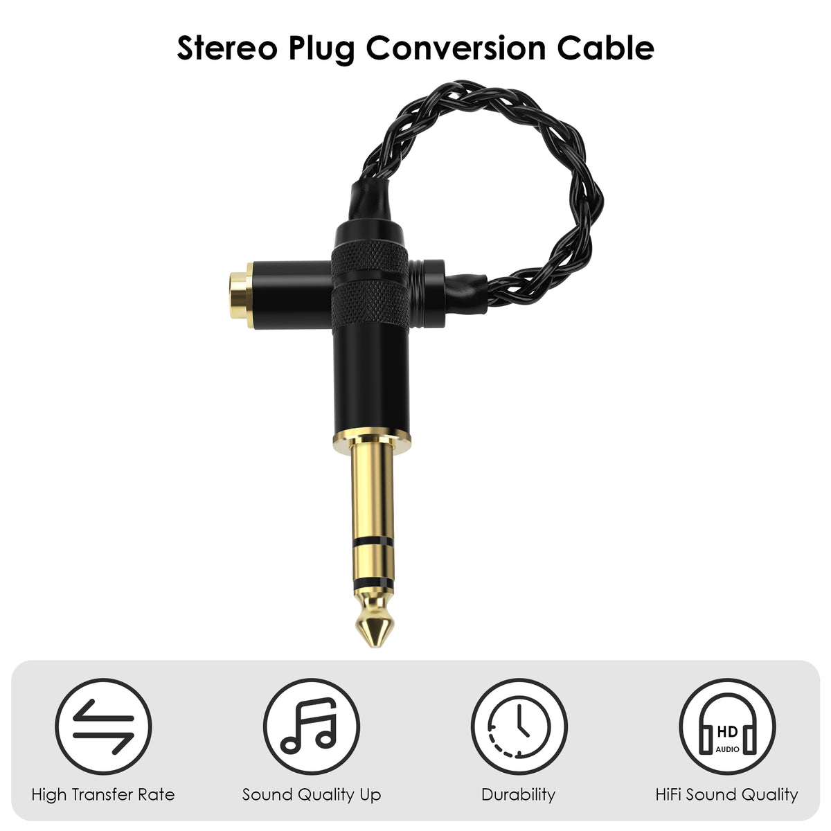 Linkidea 6.35mm to 4.4mm Headphone Adapter, Stereo Audio Adapter for Headphone Cables with 4.4mm Male Plug, Connect Headphones to 6.35mm Amplifiers