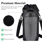 Linkidea Blender Storage Bag, Portable Drawstring Bottle Holder with Shoulder & Hand Strap, Travel Shaker Container Pouch Compatible with 24-32 oz Bottles (Black)