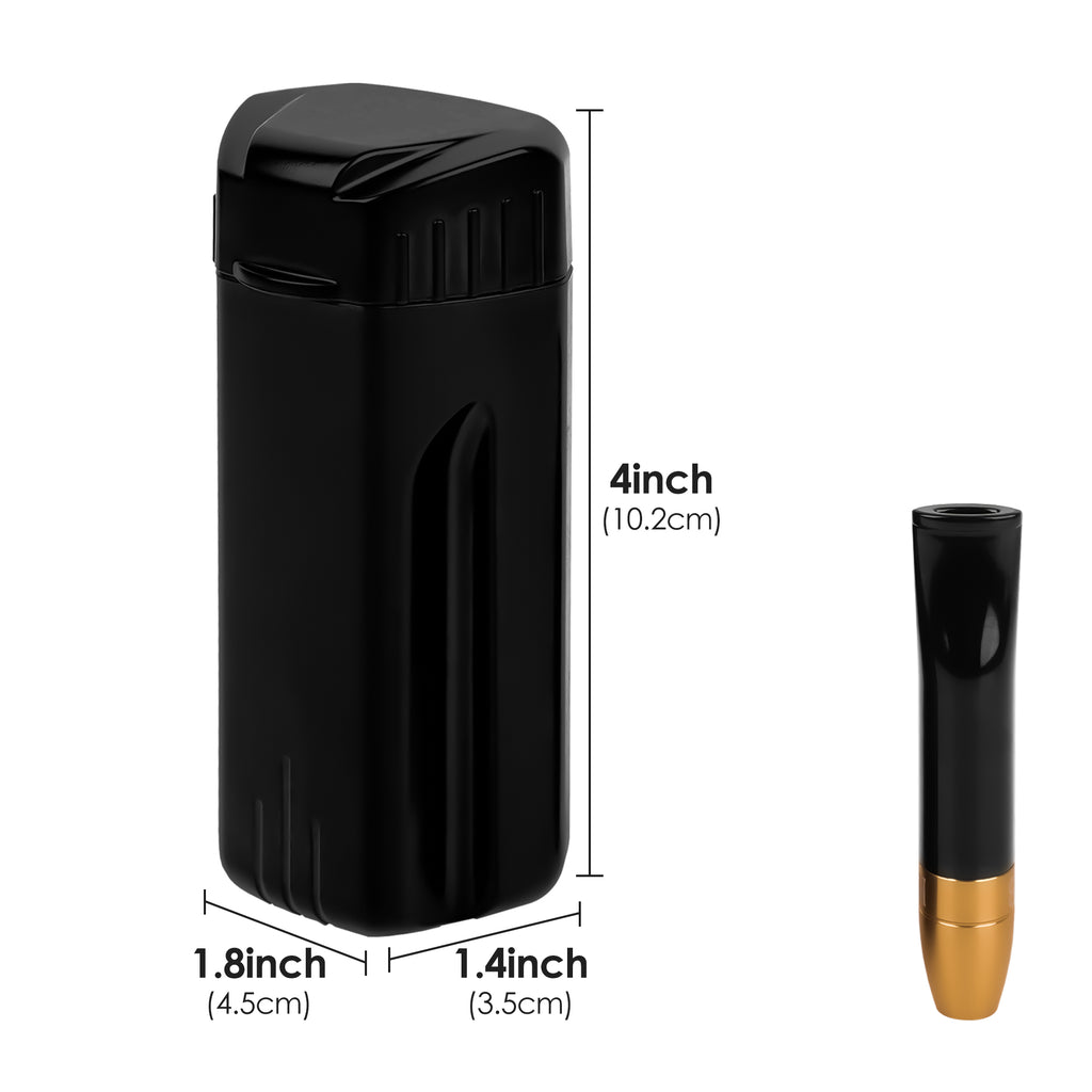 Linkidea Waterproof Plastic Cigarette Box & Holder for Adults, Portable Smoking Accessories, Compatible with 85-100 mm (Black)