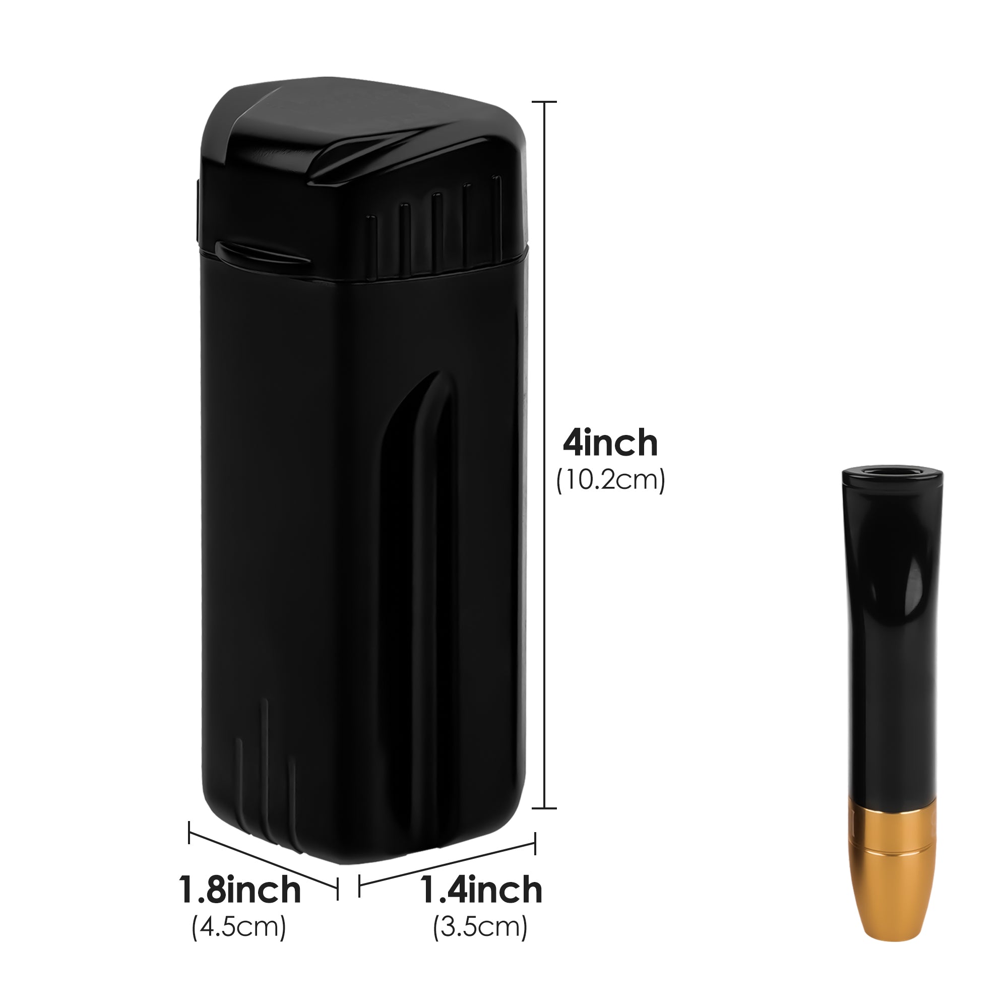 Linkidea Waterproof Plastic Cigarette Box & Holder for Adults, Portable Smoking Accessories, Compatible with 85-100 mm (Black)