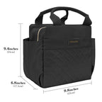 Linkidea Lunch Bag for Women, Large Leak Proof Lunch Tote Cooler, Lunch Tote Bag with Bottle Holder and Side Pockets, Compatible with NatraProw, LOVINA, Caperci (Black)