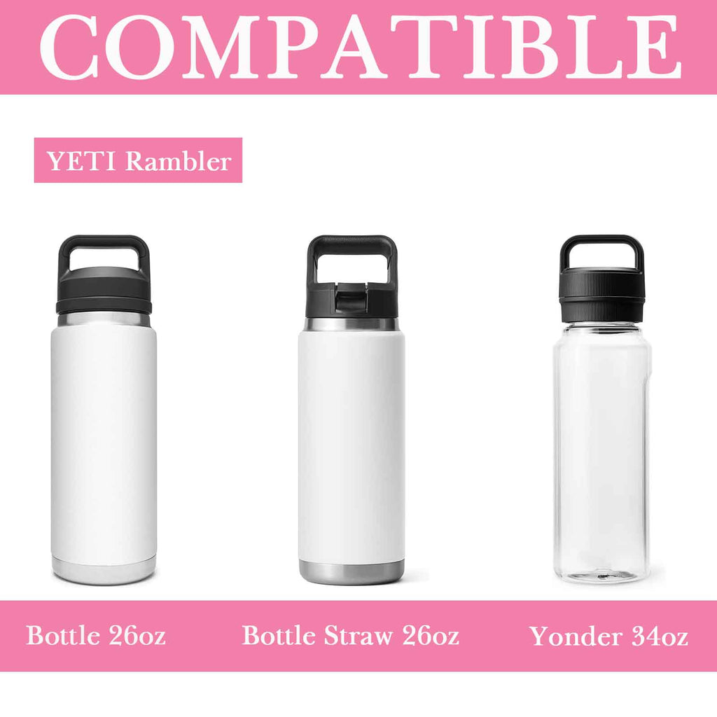 Linkidea 2 Pack Water Bottle Boot Compatible with YETI Rambler Bottle 26oz, Yonder 34oz, Silicone Anti-Slip Bottle Bottom Sleeve Bumper Protector (Light Pink)