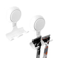 Linkidea 2 Pack Razor Holder for Shower Wall, Suction Cup Hooks Razor Holder, Removable and Reusable Shower Razor Holder , Compatible with Gillette Fusion 5 Power, Dorco, Harry's (White)