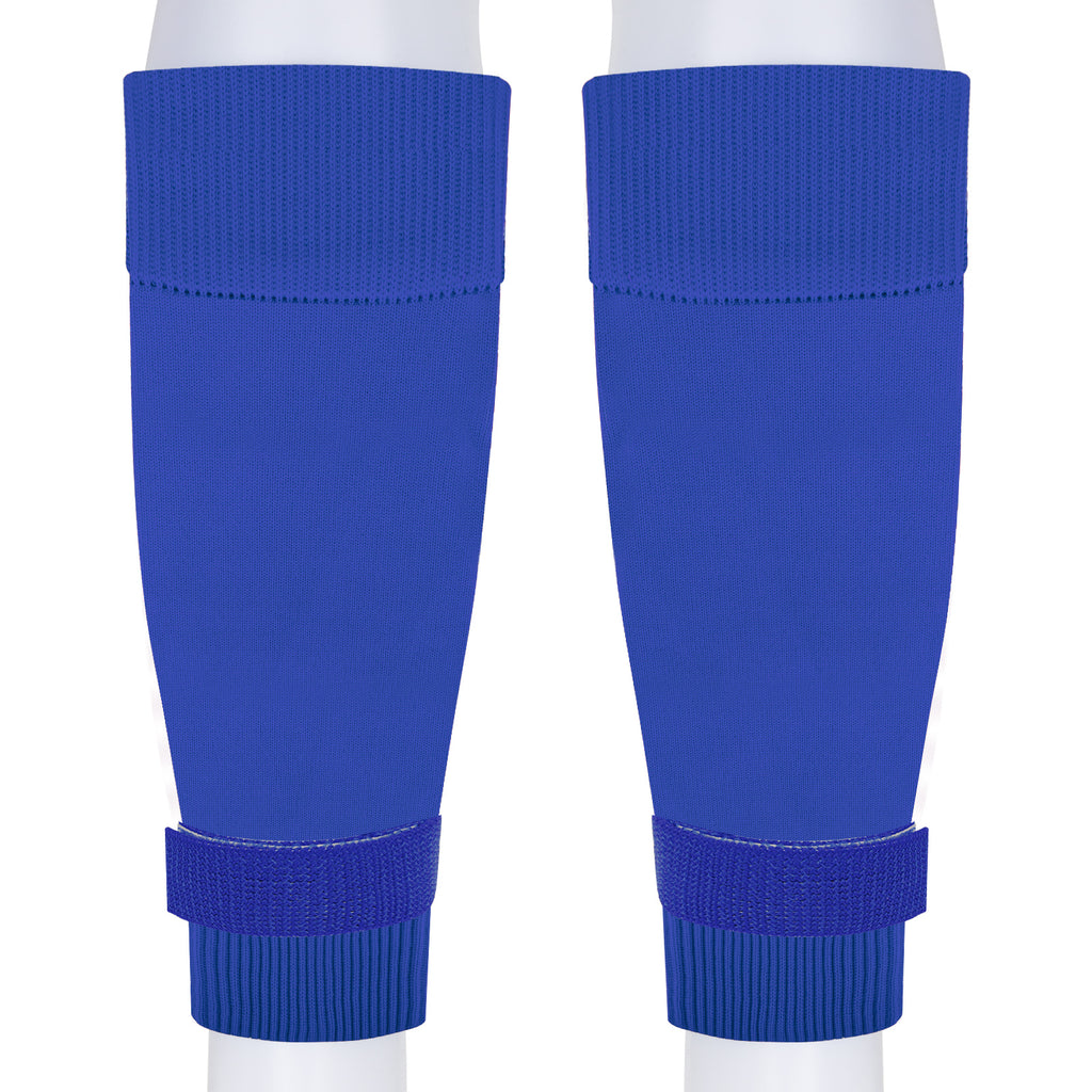 Linkidea Kids Soccer Grip Socks with Shin Guard Sleeve for Age 6 - 9 (Blue)