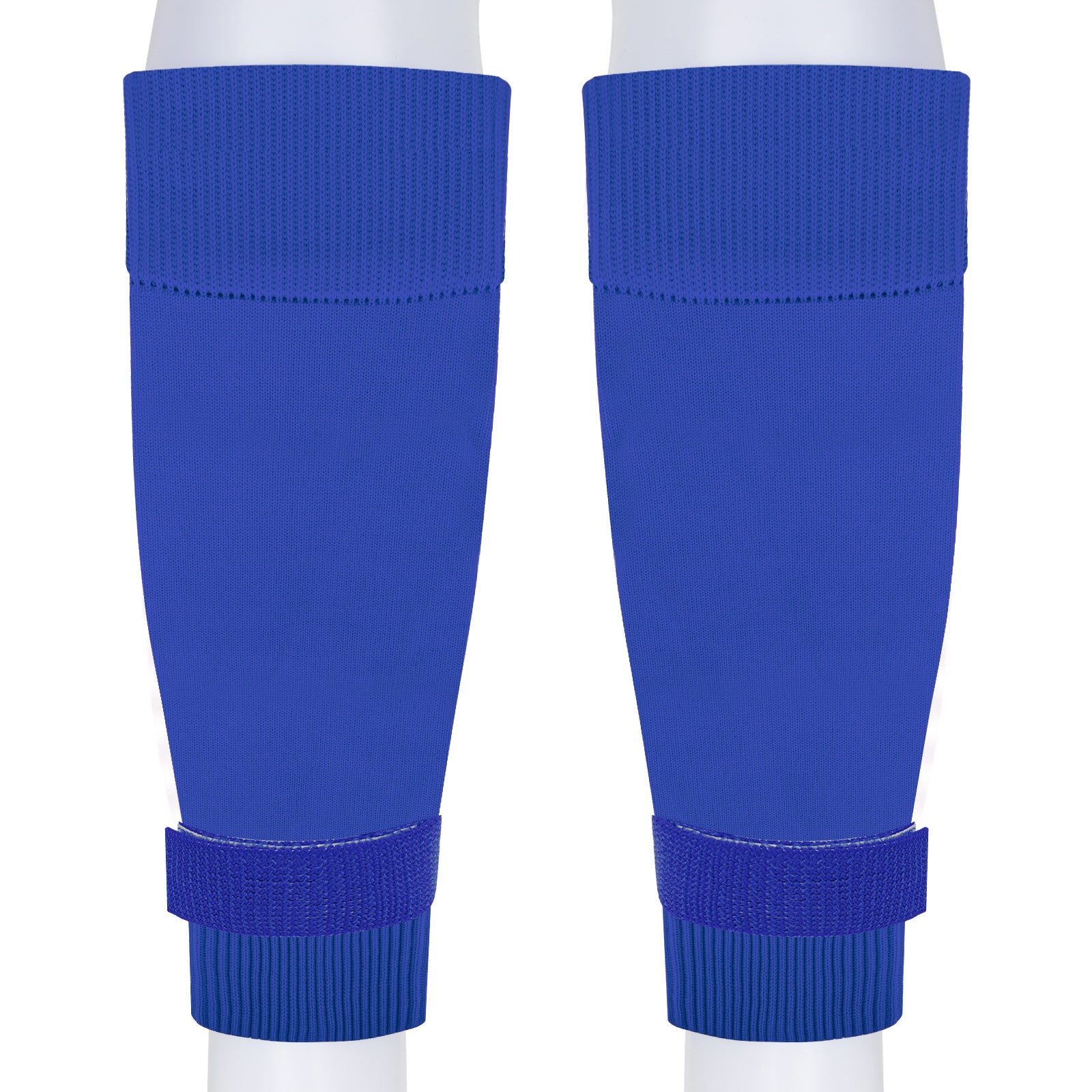 Linkidea Kids Soccer Grip Socks with Shin Guard Sleeve for Age 6 - 9 (Blue)