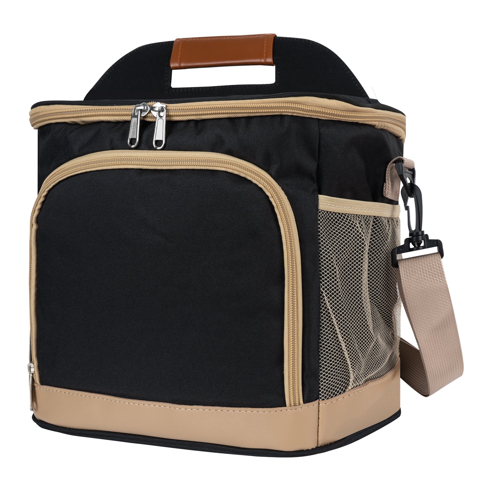 Linkidea Large Capacity Insulated Lunch Bag, Lunch Tote Bag for Food Jar and Lunch Box Storage, Leak Proof Insulated Lunch Box Bag for Outdoor Use (Black)