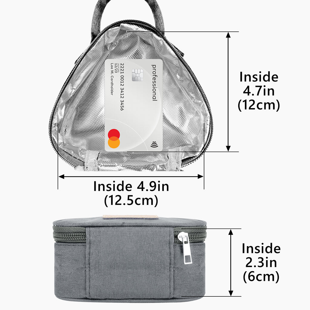 Linkidea Mini Reusable Snack Bags, Leakproof Insulated Snacks Storage Bag for Fruit, Compact Outdoors Lunch Box (Grey)