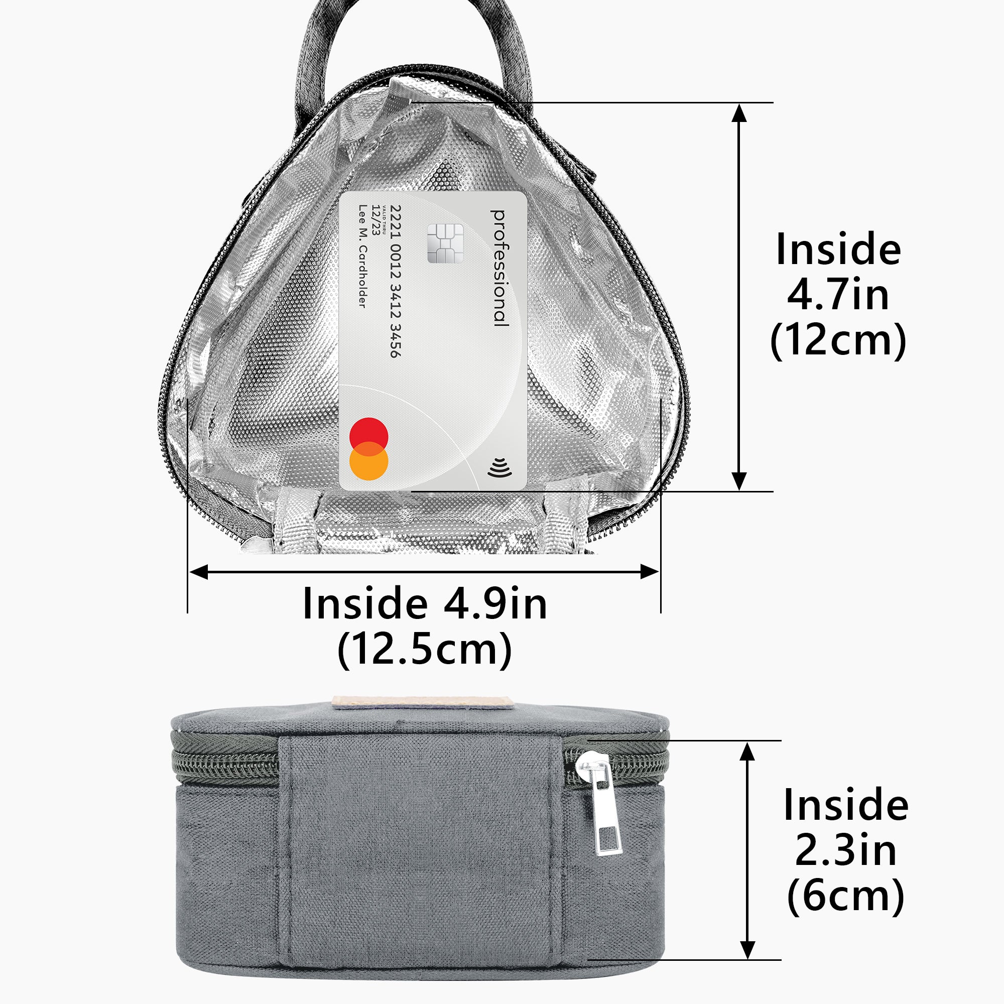 Linkidea Mini Reusable Snack Bags, Leakproof Insulated Snacks Storage Bag for Fruit, Compact Outdoors Lunch Box (Grey)