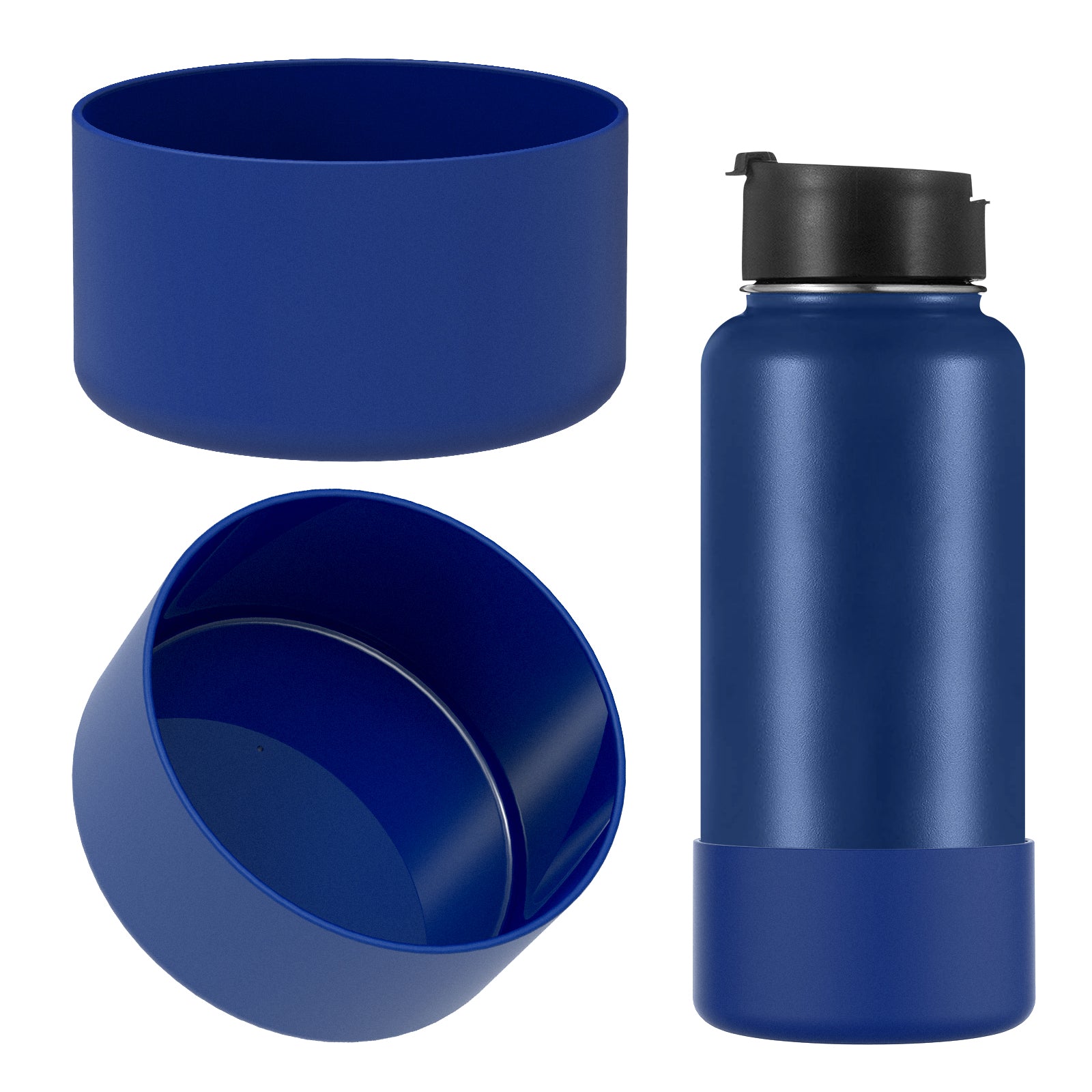 Linkidea Water Bottle Boot Compatible with IRON °FLASK Wide Mouth 32oz/40oz, Narrow Mouth 32oz, Silicone Bottle Bottom Sleeve Cover Protector, Bottle Bumper (Cobalt / 2 Pack)