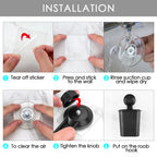 Linkidea Toothbrush Holder Self Adhesive Wall Mounted for Bathroom Shower Wall, Shaver Razor Holder Hanger, Electric / Battery Toothbrush and Toothpaste Organizer, No Drill or Nail Needed (Black)