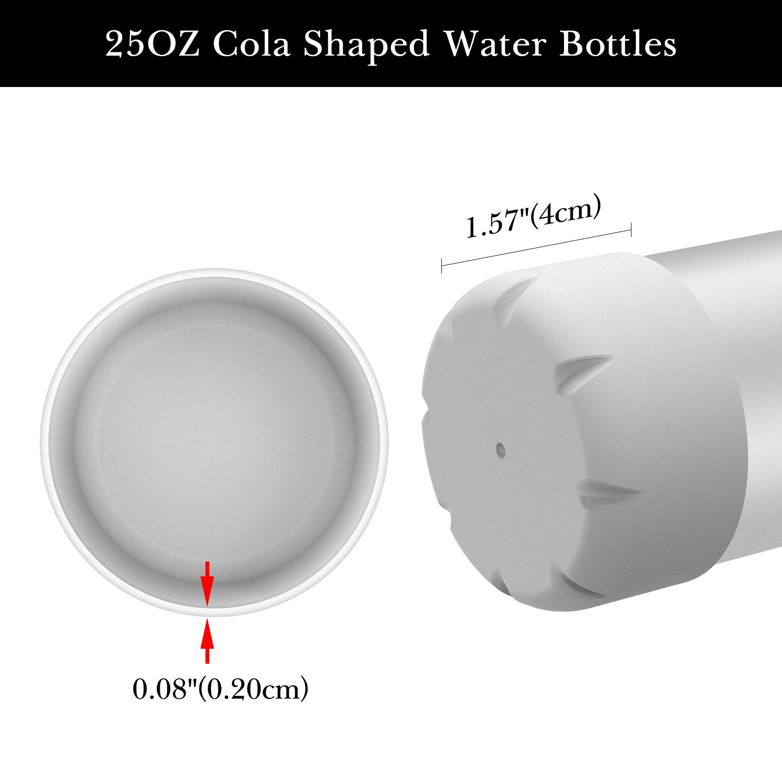 Linkidea 2 Pack Water Bottle Boot Compatible with 25oz S'well ORIGINAL, BJPKPK, Konokyo 25oz Cola Shaped Bottles, Silicone Bottle Boot Bottom Sleeve Cover Protector, Bottle Bumper (White)