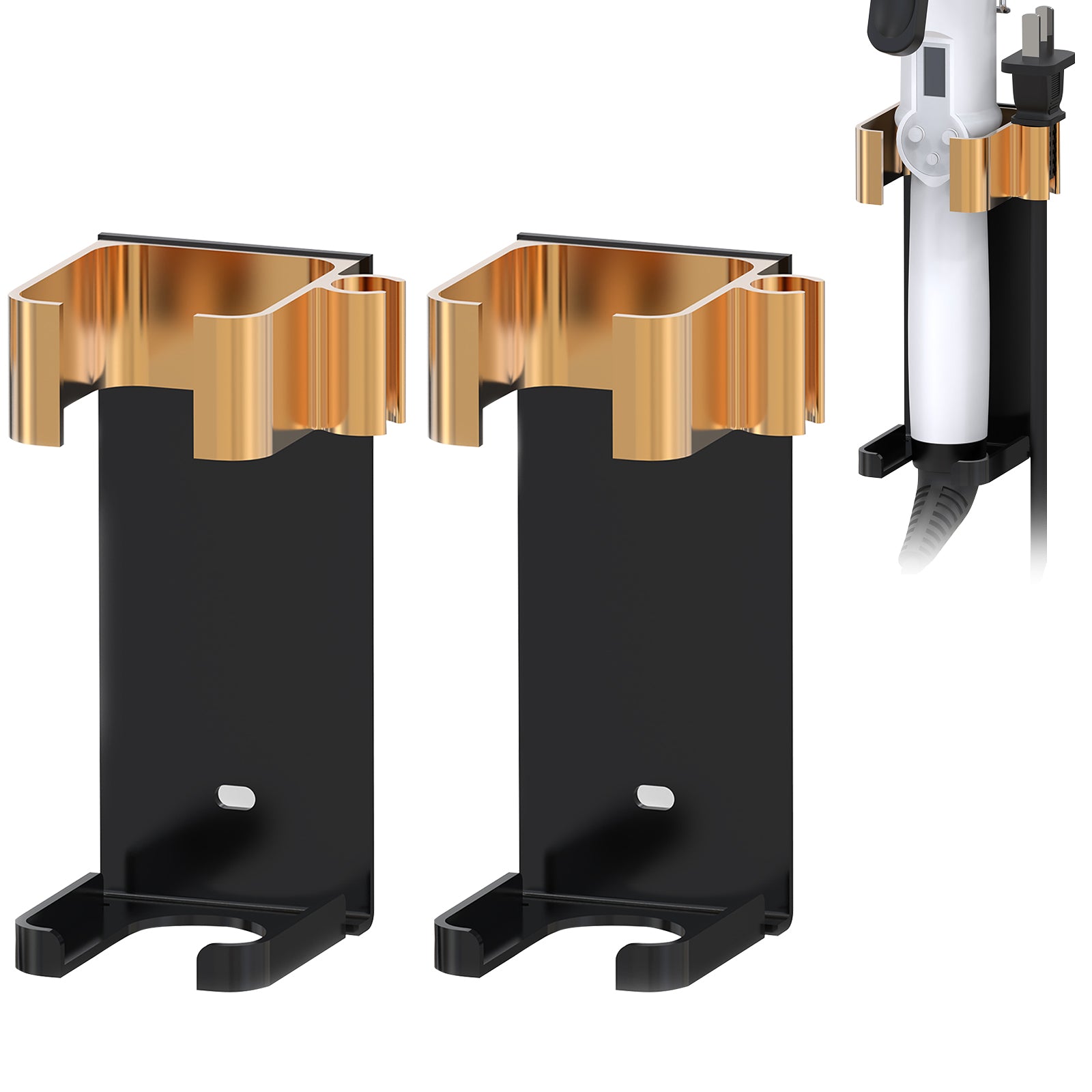 2 Pack Extra Large Curling Iron Holder Wall Mount for Devices Diameter Under 1.77" (4.5CM), Hair Styling Tool Storage Organizer, Hairdressing Hanging Rack Stand for Flat Irons, Curling Wands