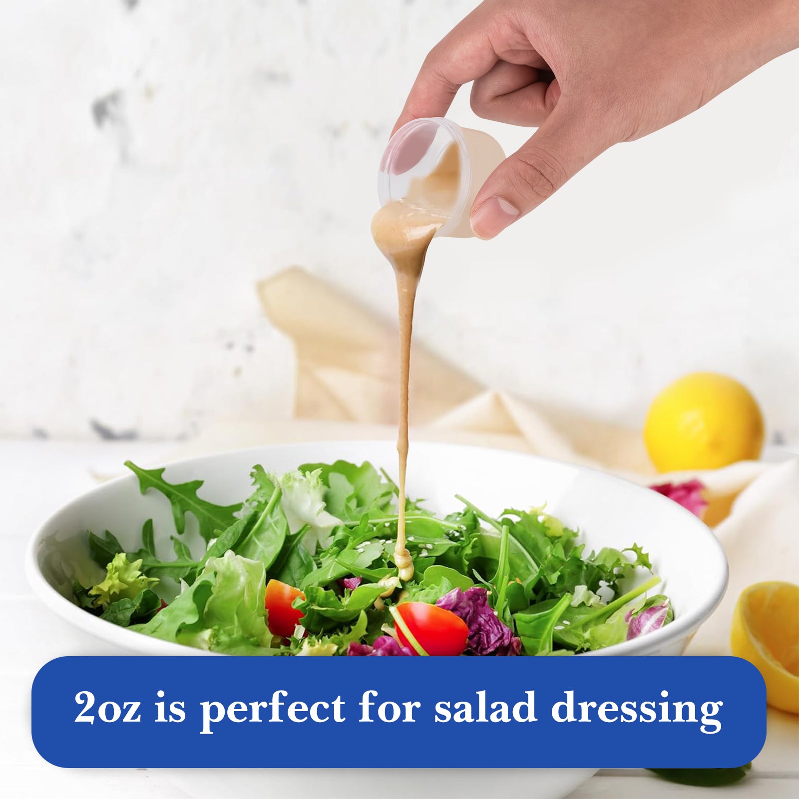 Linkidea 6 Packs Salad Dressing Container to Go, 1.1 oz Condiment Containers with Lids, Leakproof Reusable Small Sauce Containers for Meal (Multi-Color)