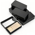 Linkidea 6 Pack Pocket Cigarette Case, Hard Metal Cigarette Protective Box, Fits 85mm & 100mm, Portable Travel Cigarette Holder Case (Black)