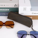 Extra Large Sunglasses Pouch Case, Vegan Leather Sun Glasses Organizer Soft Bag Compatible with DIOR Missdior B1U EverDior A1U GUCC1 GG0981S Prada PR 15W PR 24Z PR 15W (XXL, Coffee)