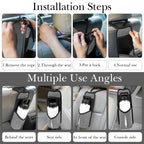 Linkidea Car Seat Side Large Water Bottle Holder Compatible with Owala FreeSip 24oz/32oz, Yeti Rambler 26oz/36oz, Auto Seat Large Car Bottle Hanging Storage Organizer with Mesh Pocket, Grey