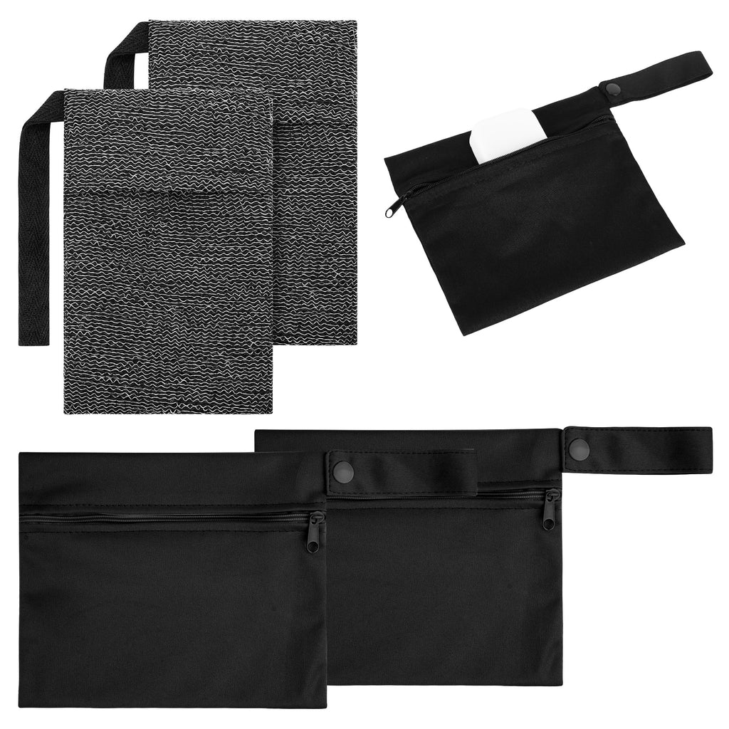 Linkidea Travel 4 Pack Soap Bar Bag with Foaming Nets, Waterproof Soap Saver Pouch, Quick Dry Exfoliating Soap Case for Travel, Camping, Gym, Shower Storage Organizer (Black)