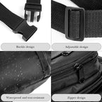 Extra Long Strap Fanny Pack, 59 Inch Max Adjustable Strap Plus Size Crossbody Bag, Extended Length Lightweight Waist Bag with Zipper and Pockets (Black)