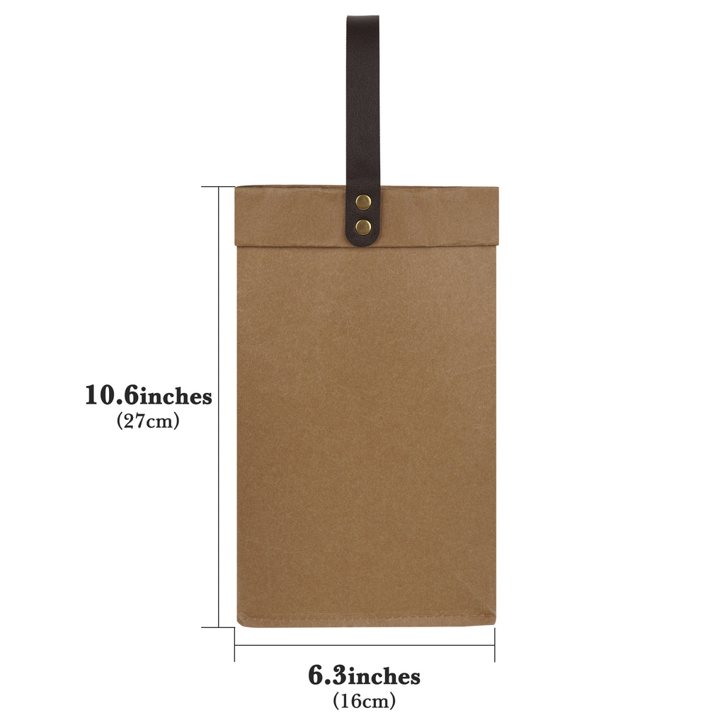 Linkidea 2-Bottle Kraft Paper Wine Gift Bag, Reusable Wine Tote Carrier with Detachable Divider, Portable Holder for Wedding, Holiday, Business & Party Gifting (Brown)