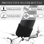 Linkidea 2 Pack Water Bottle Boot Compatible with 9oz/12oz/17oz S ORIGINAL, BJPKPK, MIRA Cascade Cola Shaped Bottles, Neoprene Bottle Bottom Bumper Protector (Black)