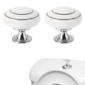 Linkidea Toilet Tank Top Flush Button Helper, Toilet Top Push Button Aid, Compatible with Dual/Single Top-Button Toilets, Easy Press Flush Attachment Extender for Long Nails (2 Pack, White)