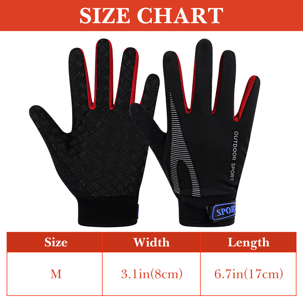 Linkidea Kids Winter Running Gloves, Adjustable Compression Gloves with Anti-Slip Grip Fits Kids Youth, Breathable Soccer Accessories Compatible Touchscreen (Red, M)