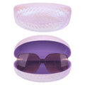 Linkidea Sunglasses Case, Frame Glasses Case for Sunglass, Eyeglasses Travel Bag Compatible with Rayban Square Shaped/Aviator Reverse/William Titanium (Pink)